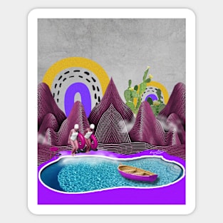 mountains surrealism Sticker